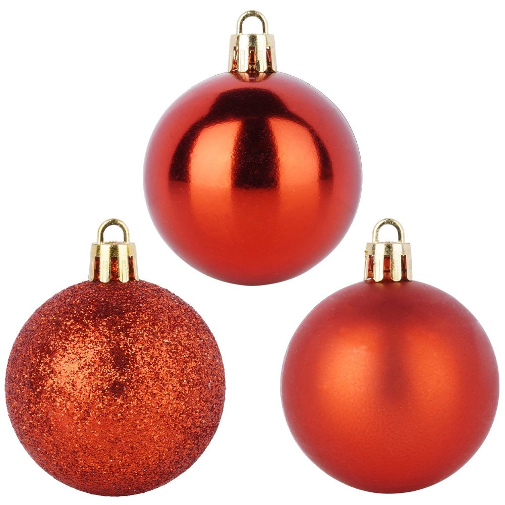Unbreakable Red Christmas Baubles, 5 cm, Set of 16