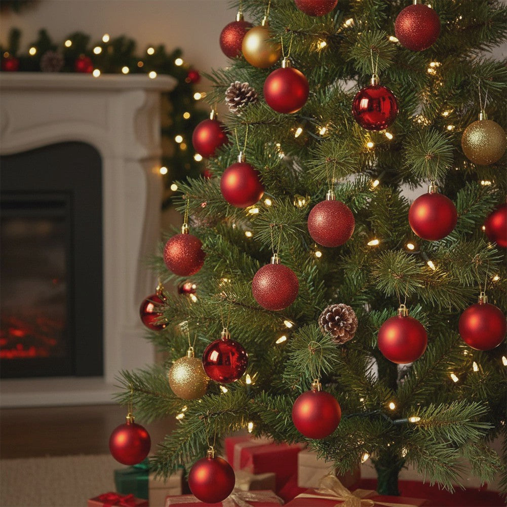 Unbreakable Red Christmas Baubles, 6 cm, Set of 12