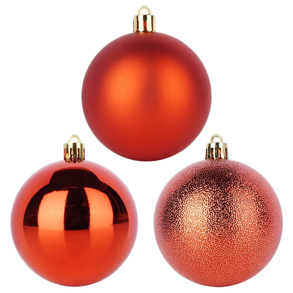 Unbreakable Red Christmas Baubles, 7 cm, Set of 6