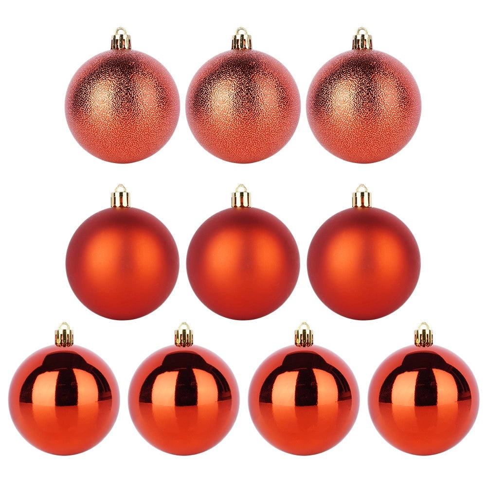 Unbreakable Red Christmas Baubles, 7 cm, Set of 6