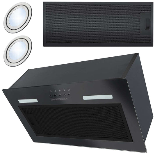 Under-cabinet kitchen hood 52 cm black BT-236