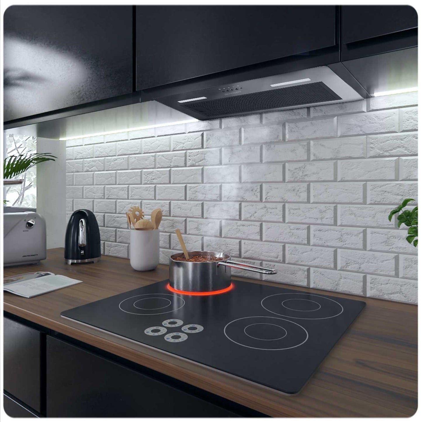 Under-cabinet kitchen hood 52 cm black BT-236