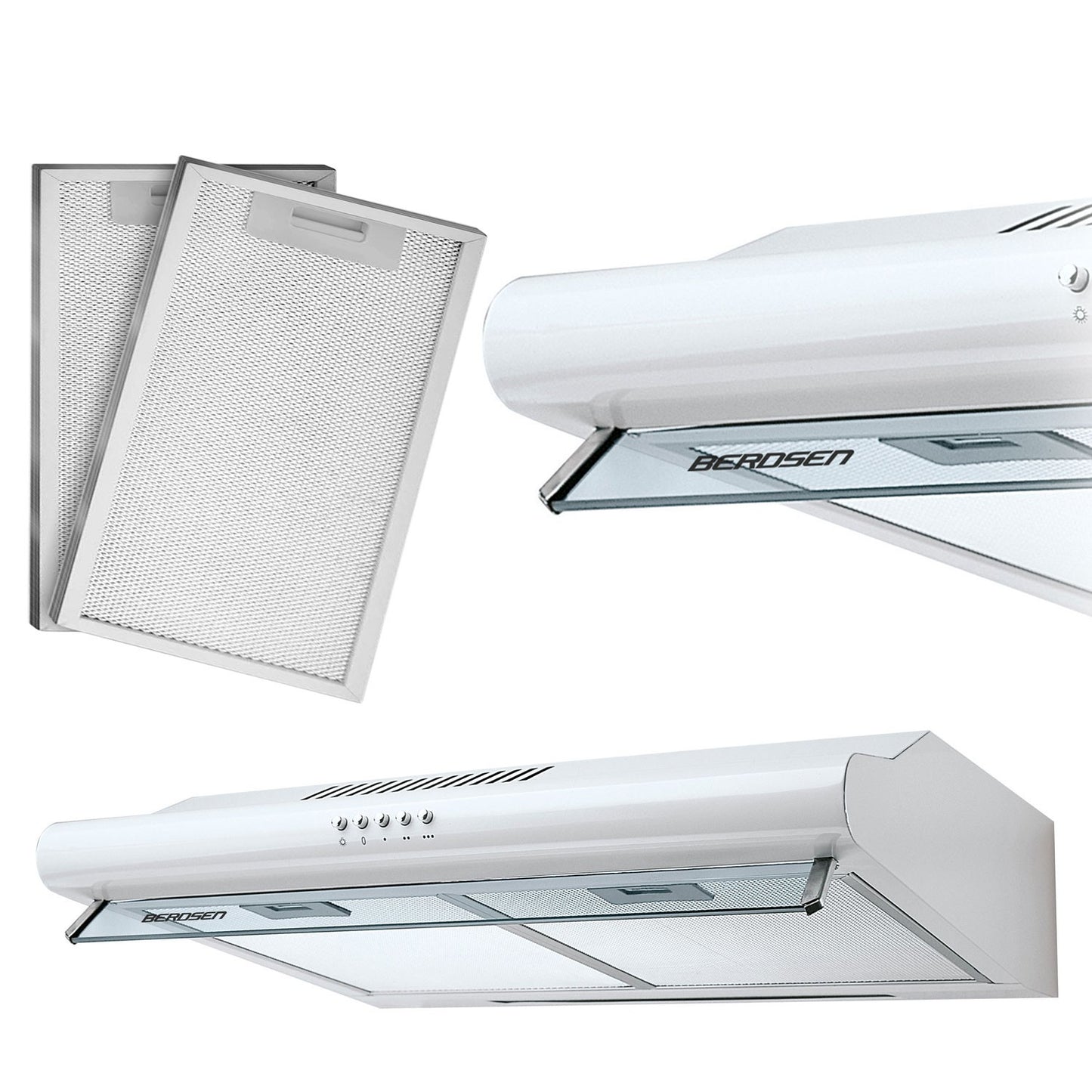 Under-cabinet kitchen hood - 60 cm Berdsen BE-10-A white