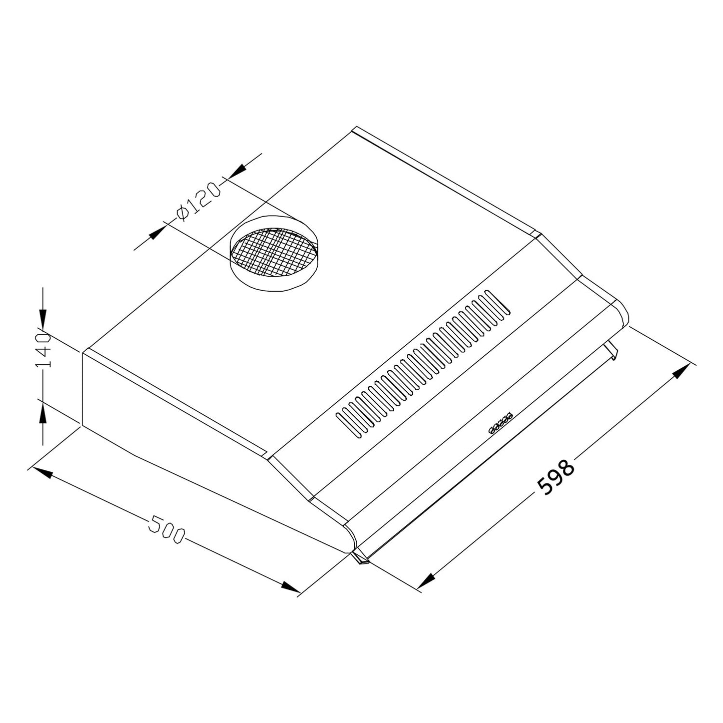 Under-cabinet kitchen hood - 60 cm Berdsen BE-10-A white