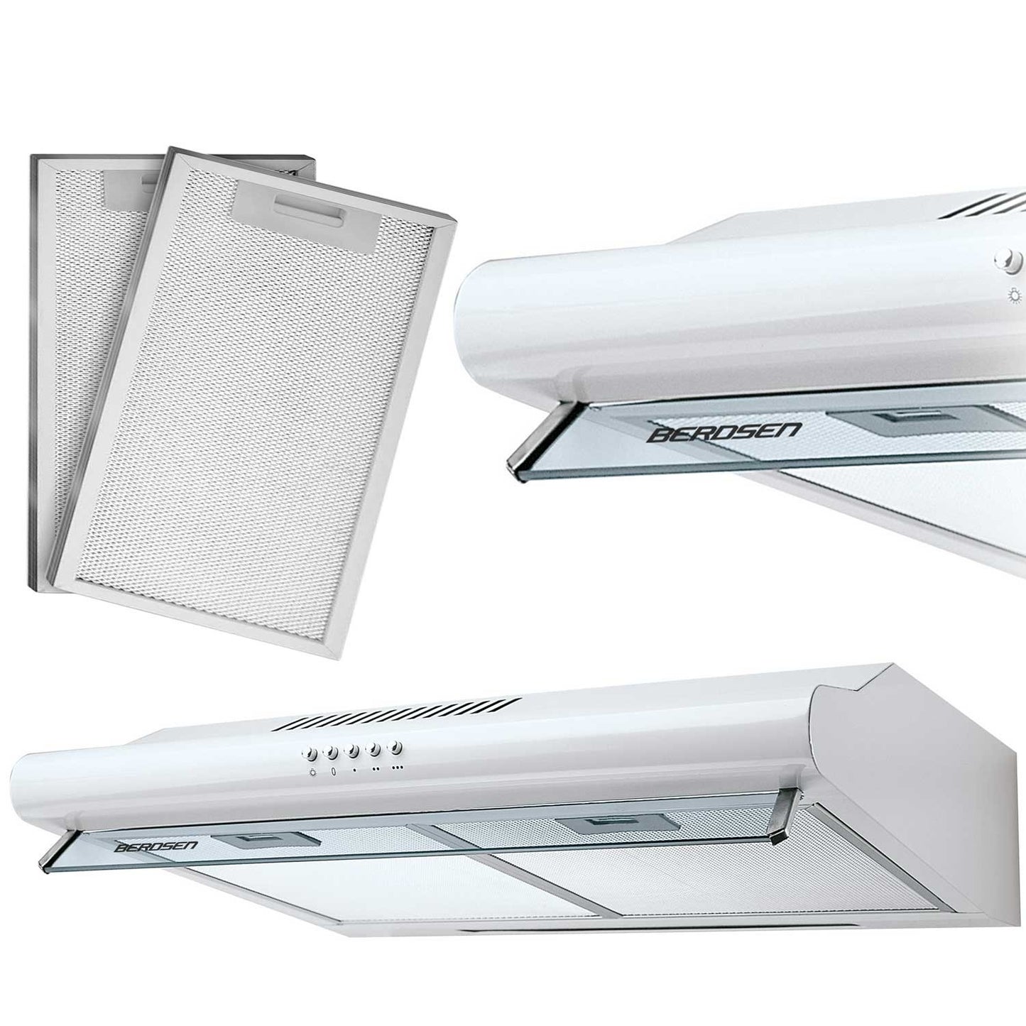 Under-cabinet kitchen hood - absorber 50 cm Berdsen BE-10-A white