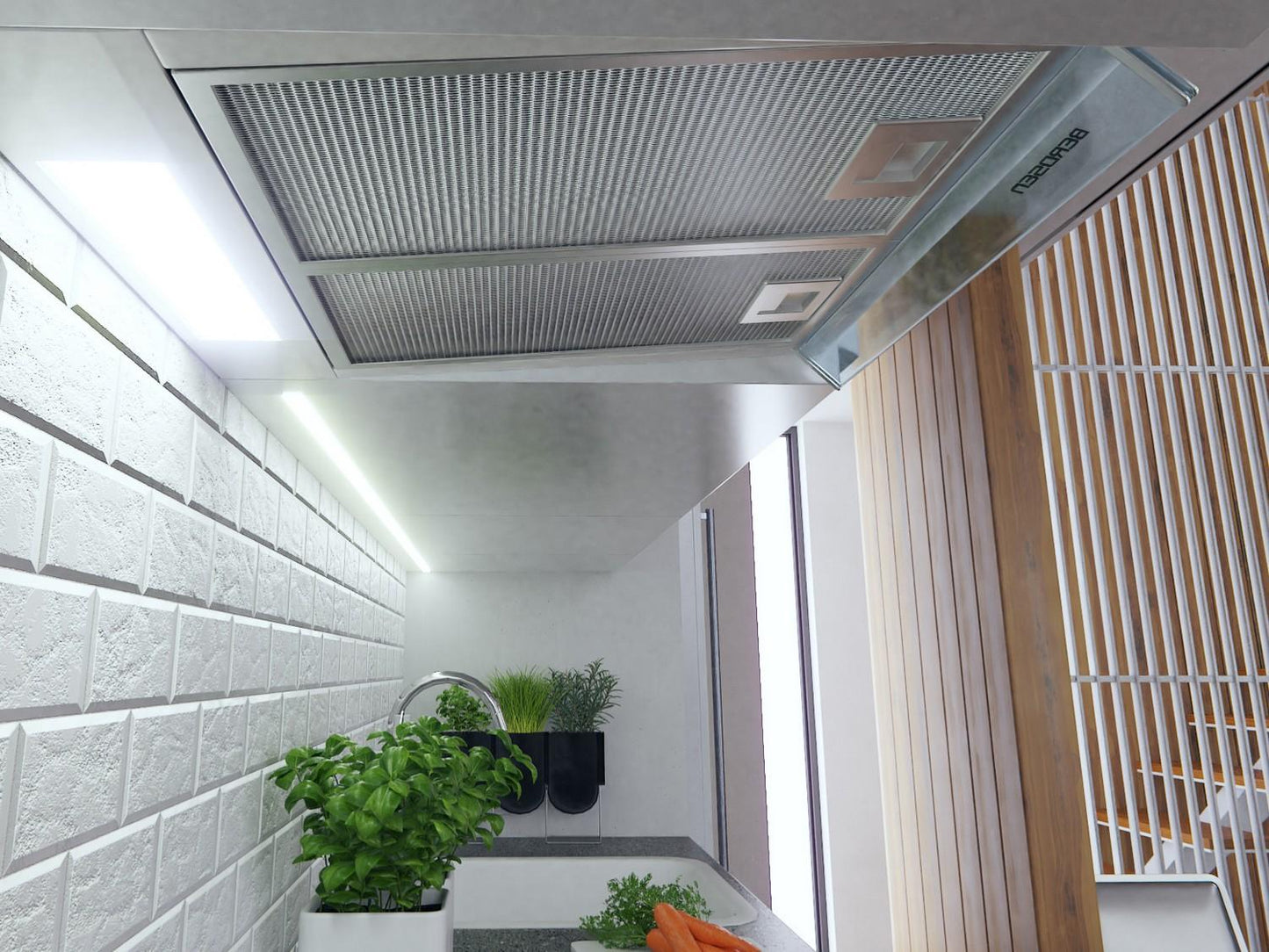 Under-cabinet kitchen hood - absorber 50 cm Berdsen BE-10-A white