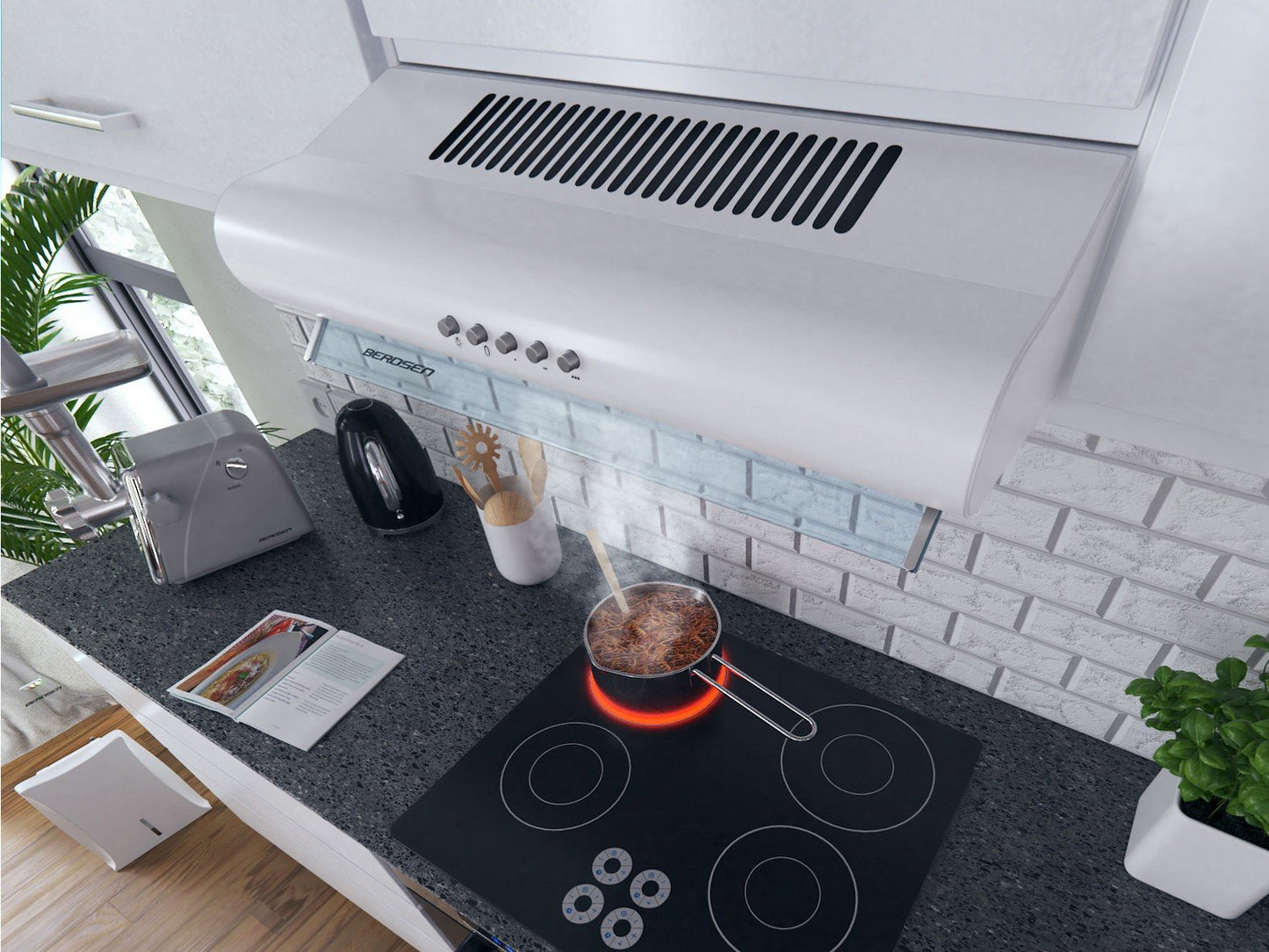 Under-cabinet kitchen hood - absorber 50 cm Berdsen BE-10-A white