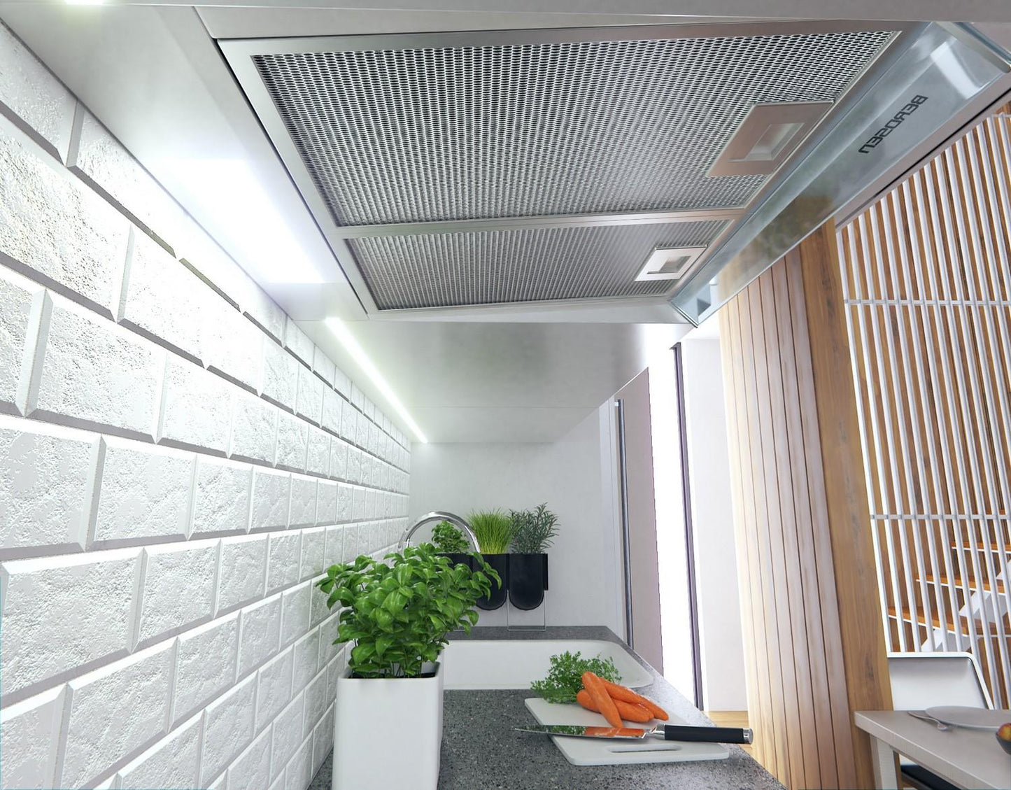 Under-cabinet kitchen hood - absorber 60 cm Berdsen BE-10-A white