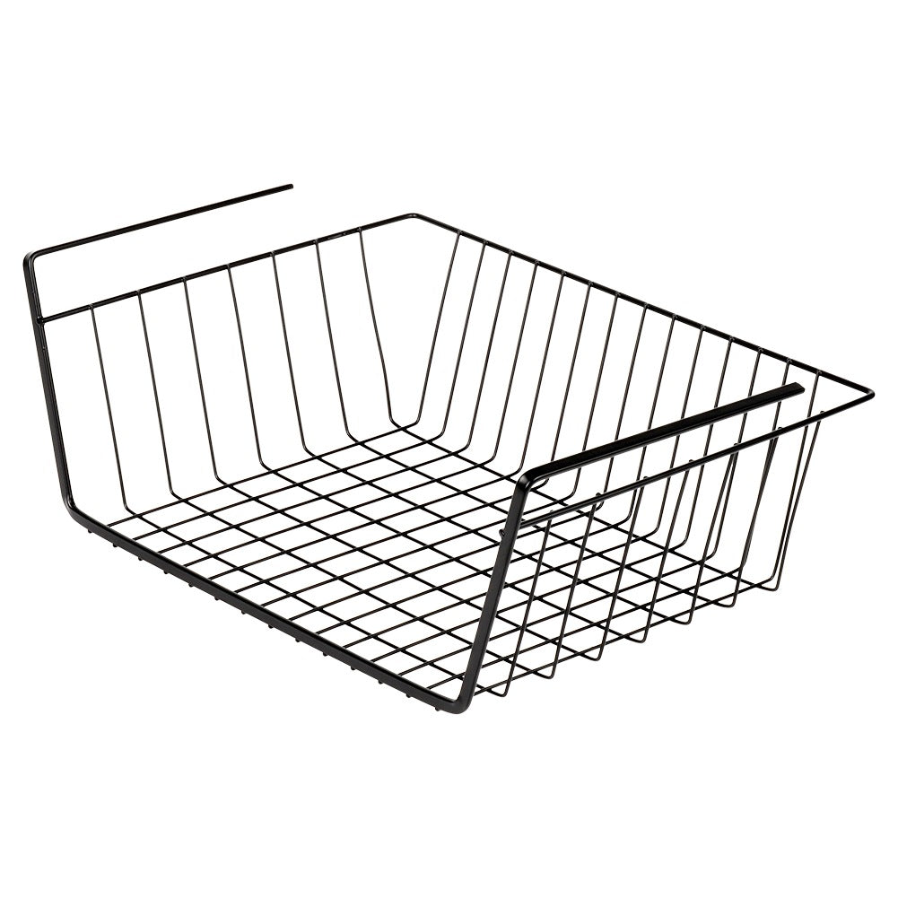 Undershelf hanging basket metal black 40.5x26.5x14.5 cm