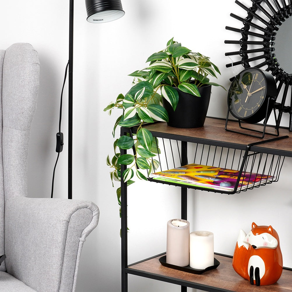 Undershelf hanging basket metal black 40.5x26.5x14.5 cm