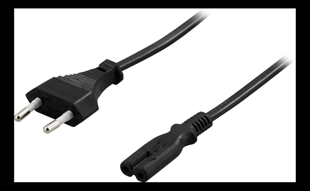 Ungrounded unit cable 5m, CEE 7/16 - IEC 60320 C7, black