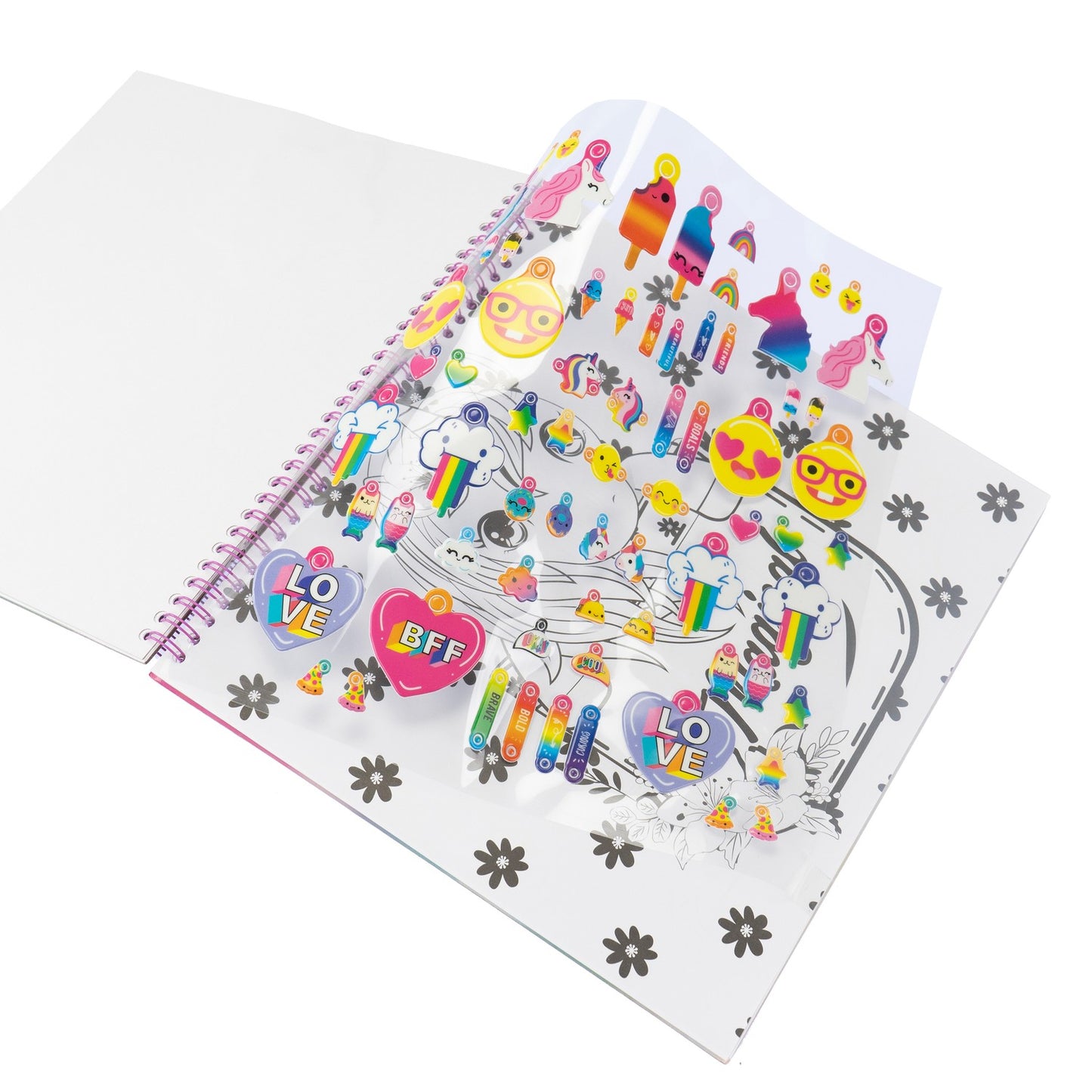 Unicorn Coloring Book with Stickers, 20 Pages, 4+