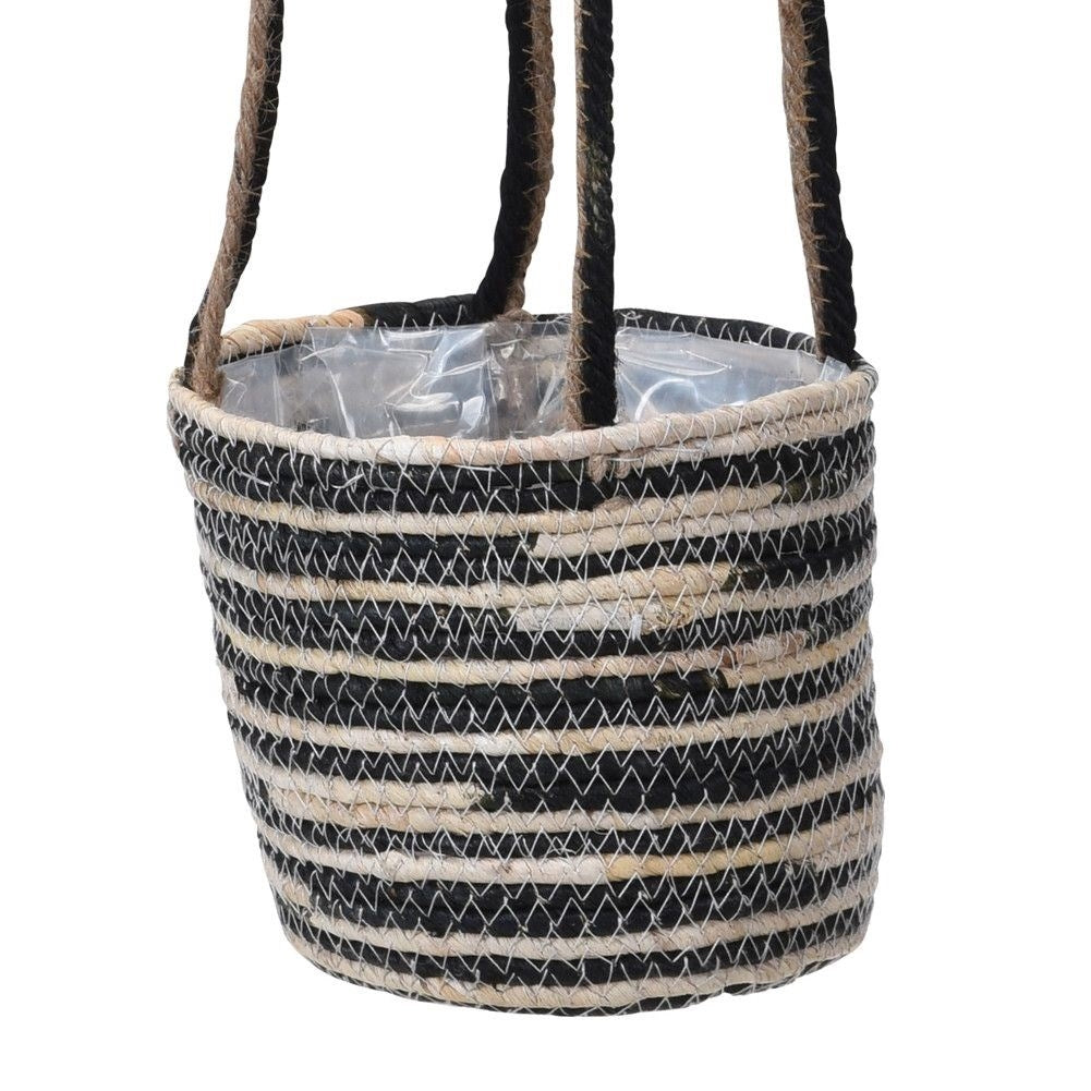 Unique Boho hanging flower pot in natural materials