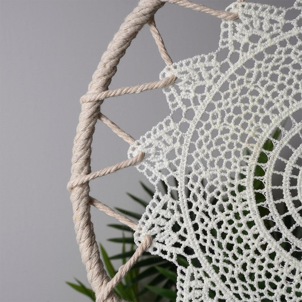 Unique Dreamcatcher: Jute, Polyester, Feathers & Beads