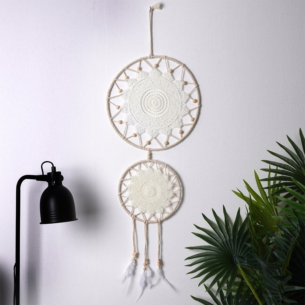 Unique Dreamcatcher: Jute, Polyester, Feathers & Beads