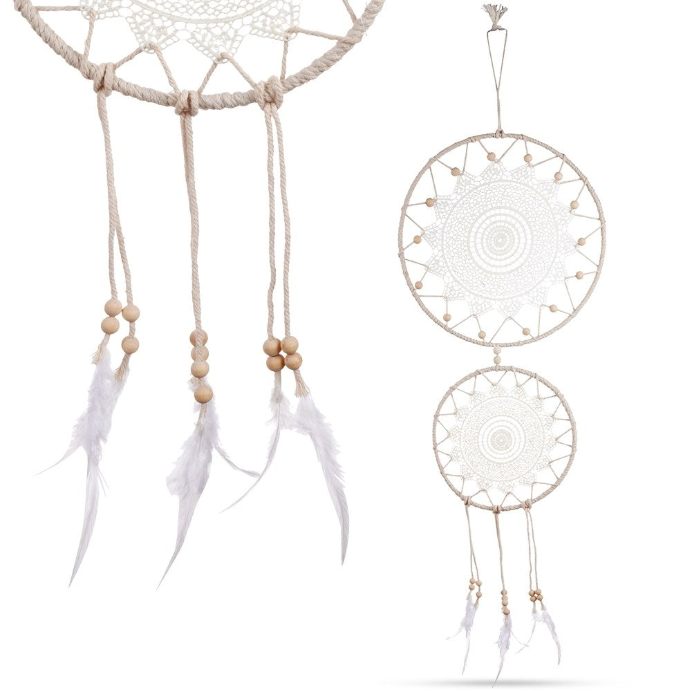 Unique Dreamcatcher: Jute, Polyester, Feathers & Beads