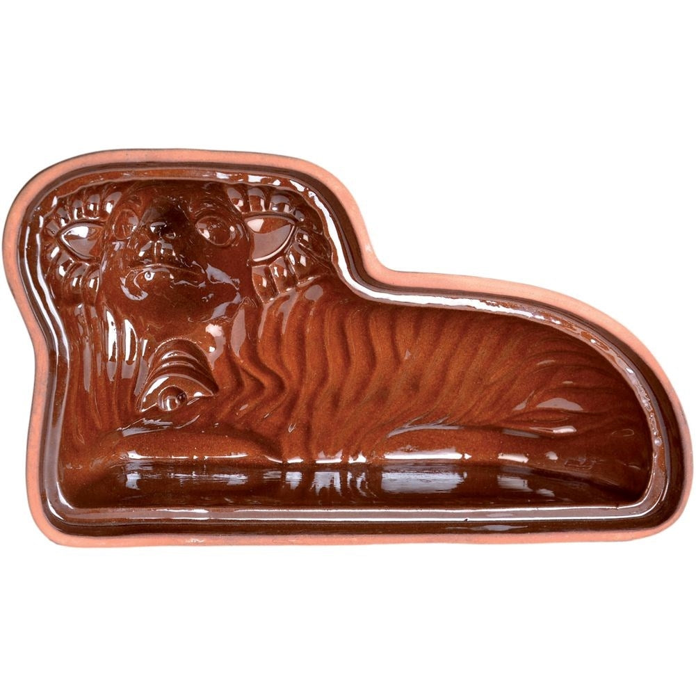 Unique Easter lamb shape in glazed ceramic for baking