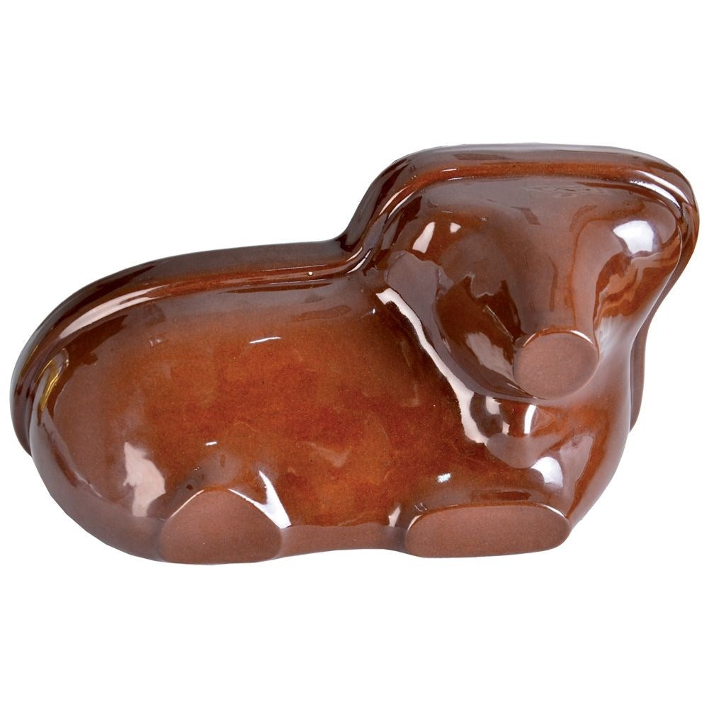 Unique Easter lamb shape in glazed ceramic for baking