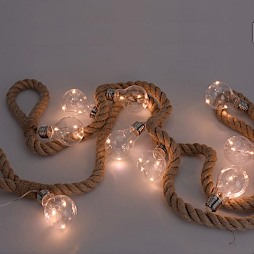 Unique LED rope garland with 10 transparent lights for indoor use