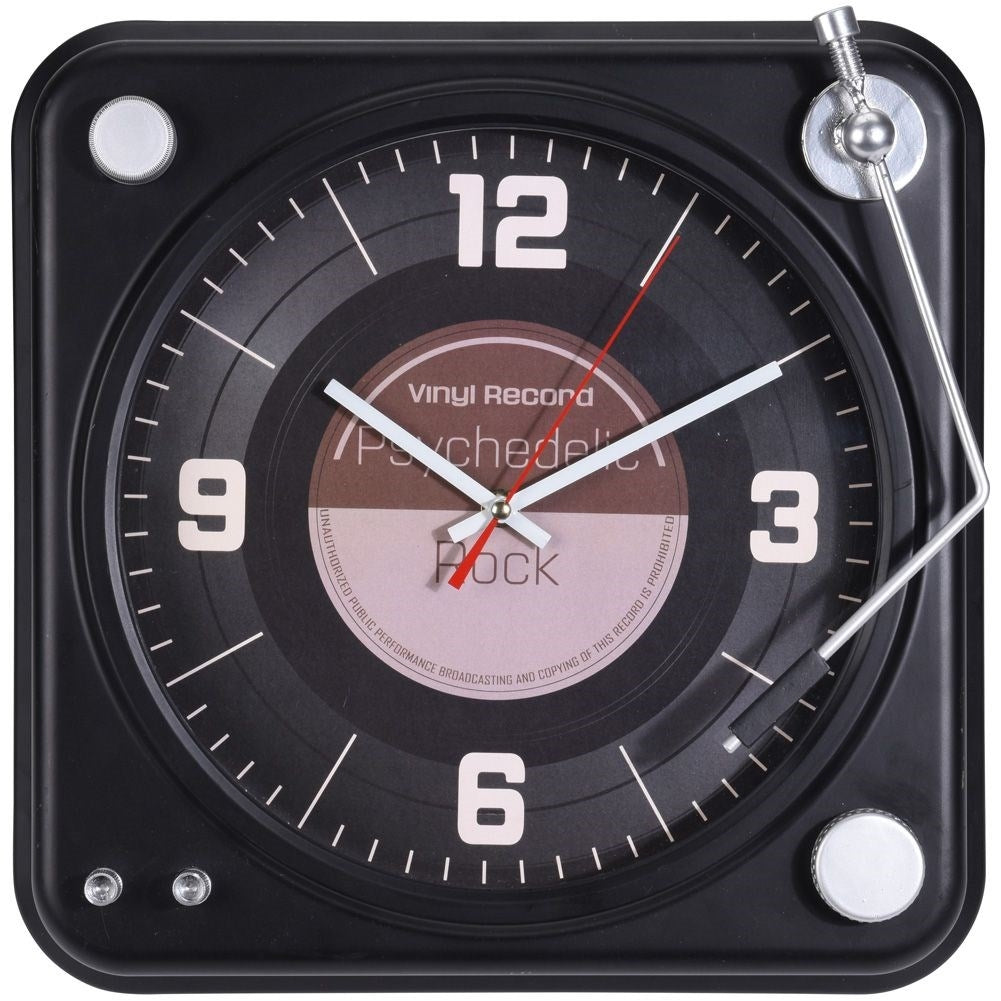 Unique Square Wall Clock in Retro Gramophone Style