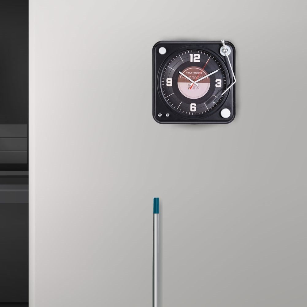 Unique Square Wall Clock in Retro Gramophone Style