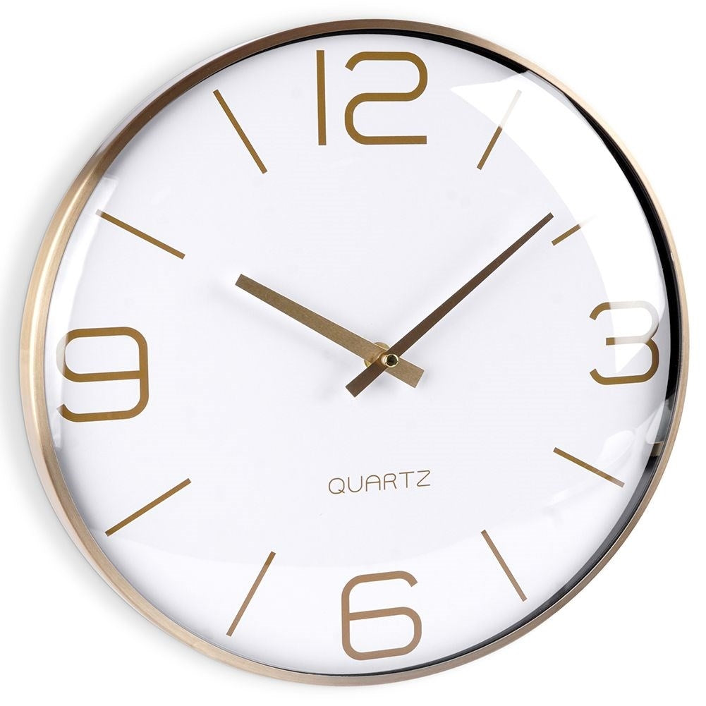 Unique Wall Clock with Gold Hands and White Dial 30 cm
