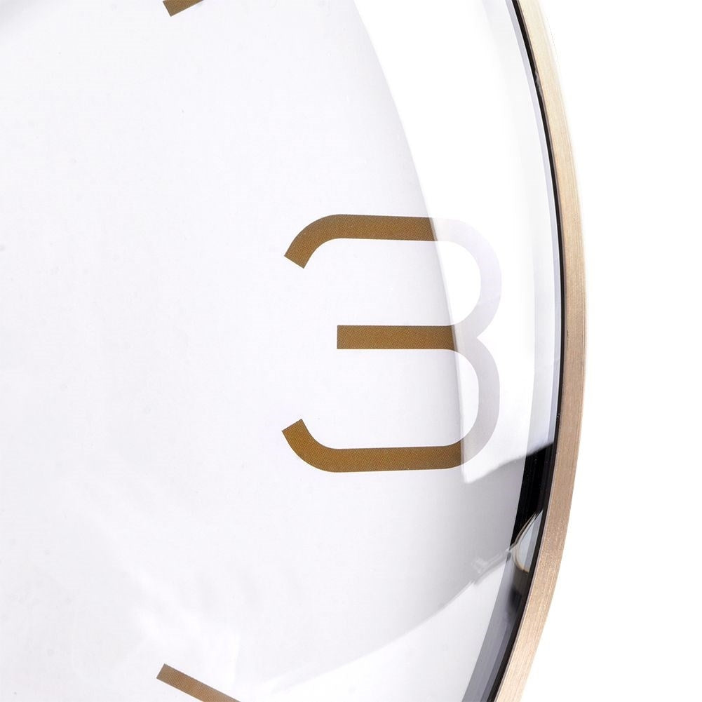 Unique Wall Clock with Gold Hands and White Dial 30 cm