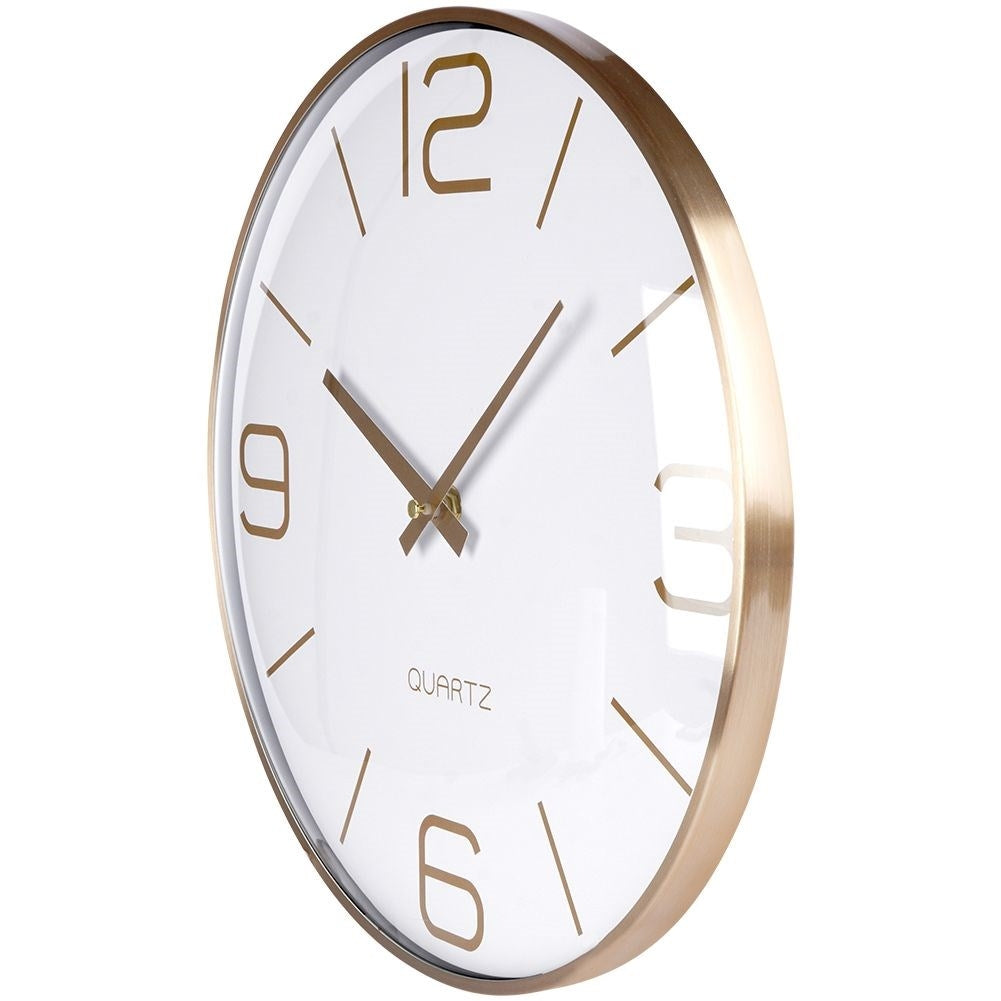 Unique Wall Clock with Gold Hands and White Dial 30 cm