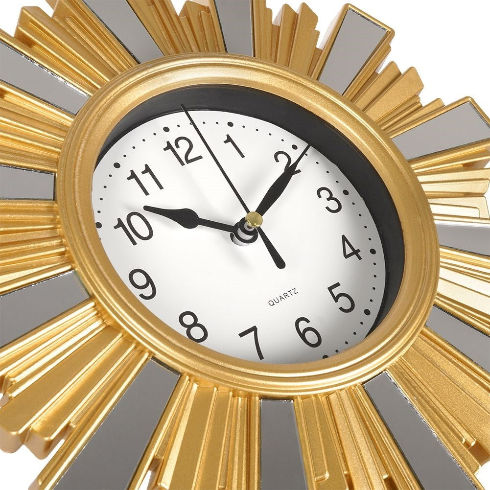 Unique Wall Clock with Mirror and Gold Elements, 24.5 cm