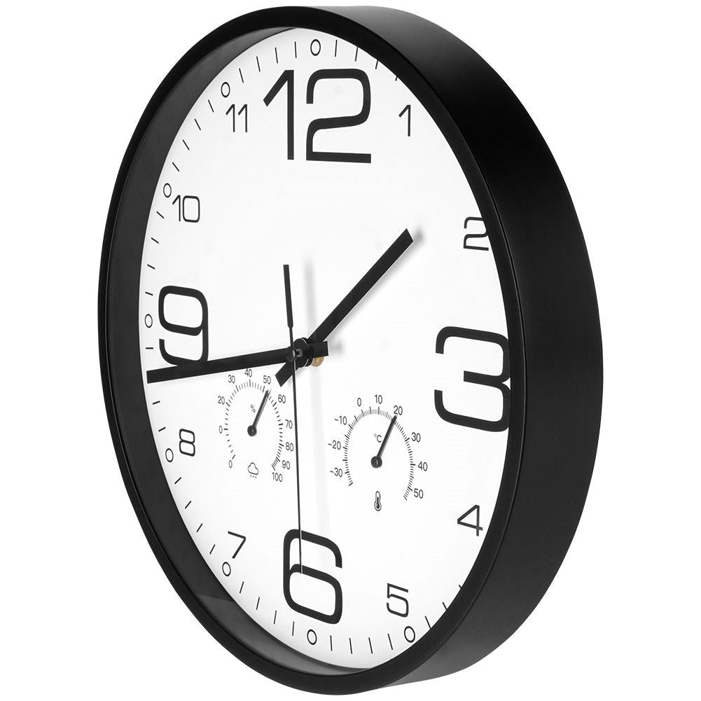 Unique Wall Clock with Thermometer and Hygrometer - 30 cm