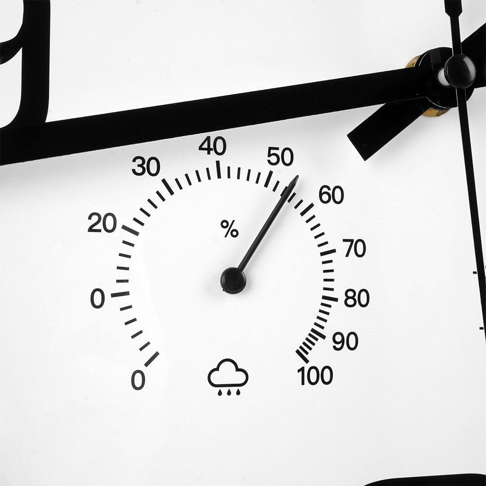 Unique Wall Clock with Thermometer and Hygrometer - 30 cm