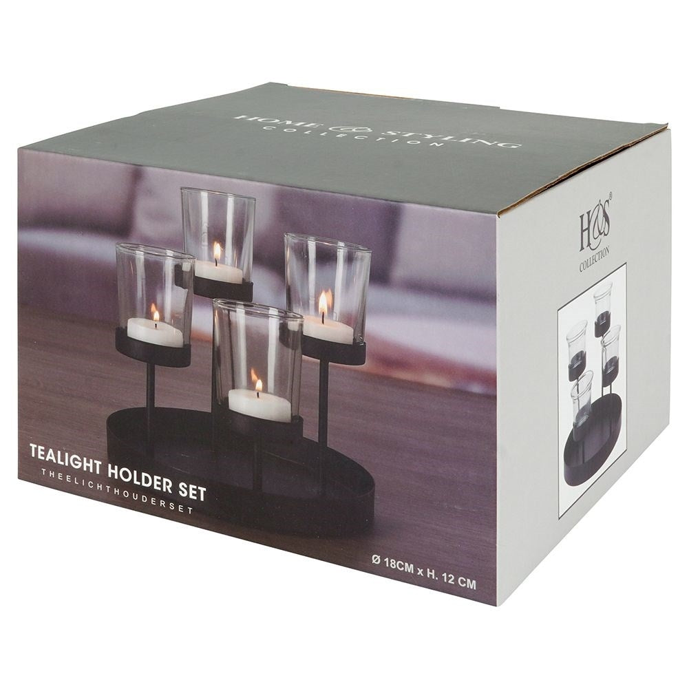 Unique black candlestick for tealights and traditional candles