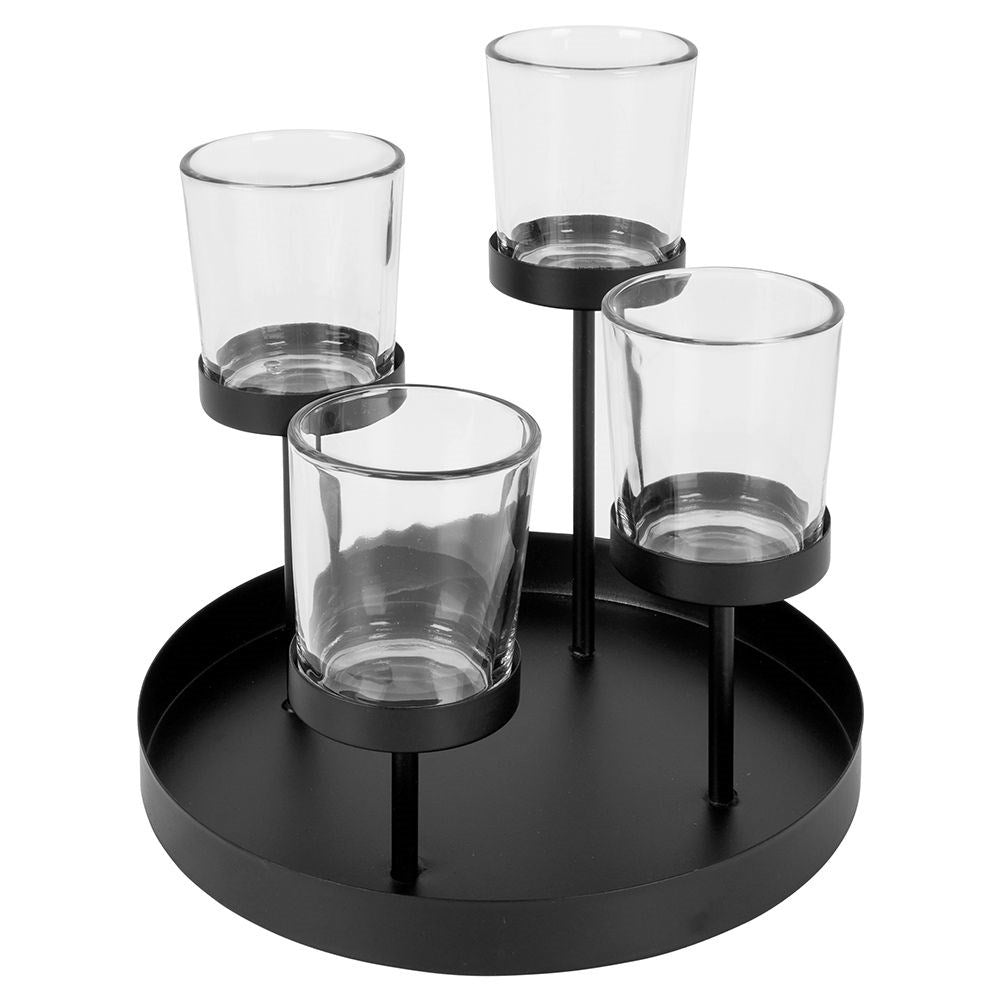 Unique black candlestick for tealights and traditional candles