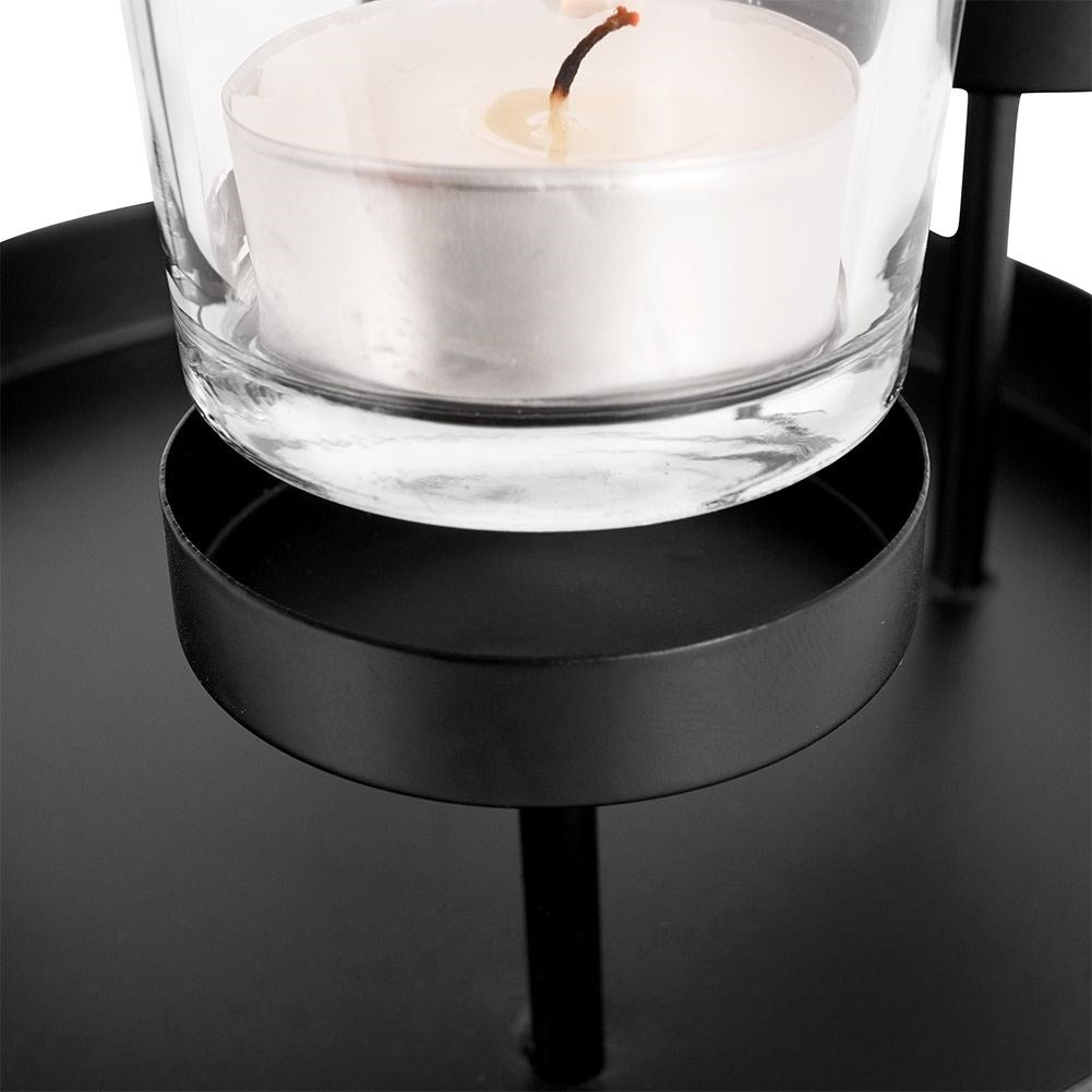 Unique black candlestick for tealights and traditional candles