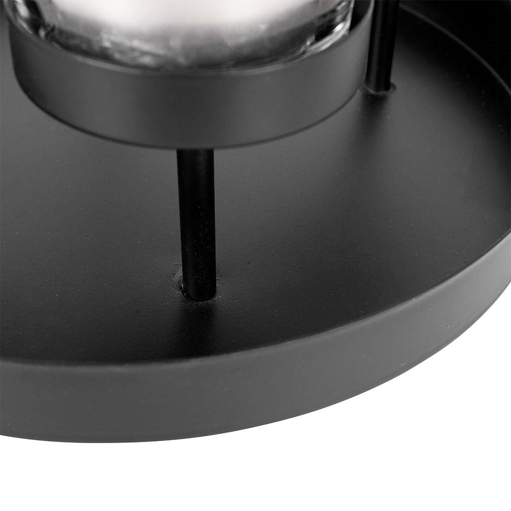Unique black candlestick for tealights and traditional candles