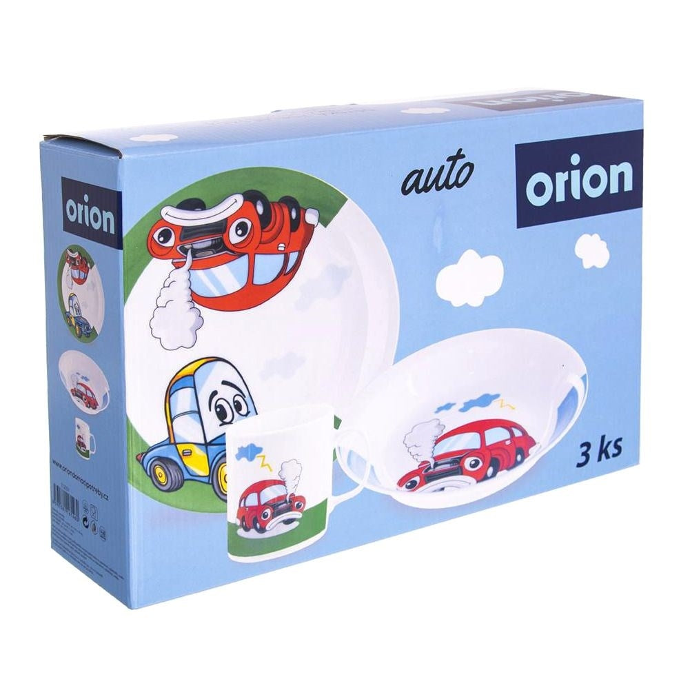 Unique breakfast set for children with a car motif, dishwasher safe