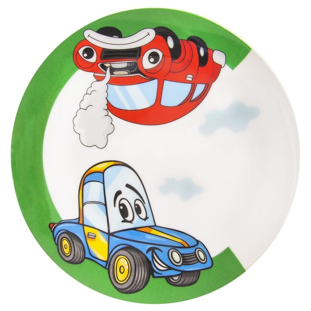 Unique breakfast set for children with a car motif, dishwasher safe