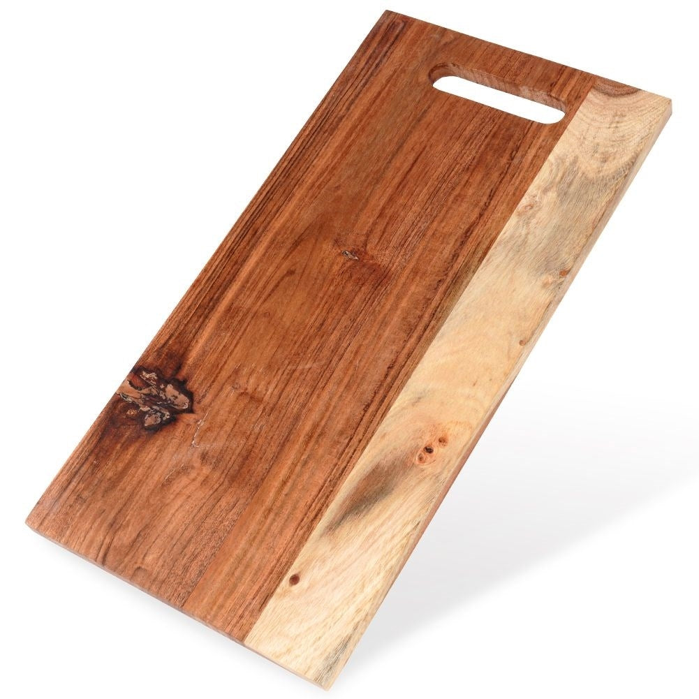 Unique cutting board in acacia wood with comfortable handle