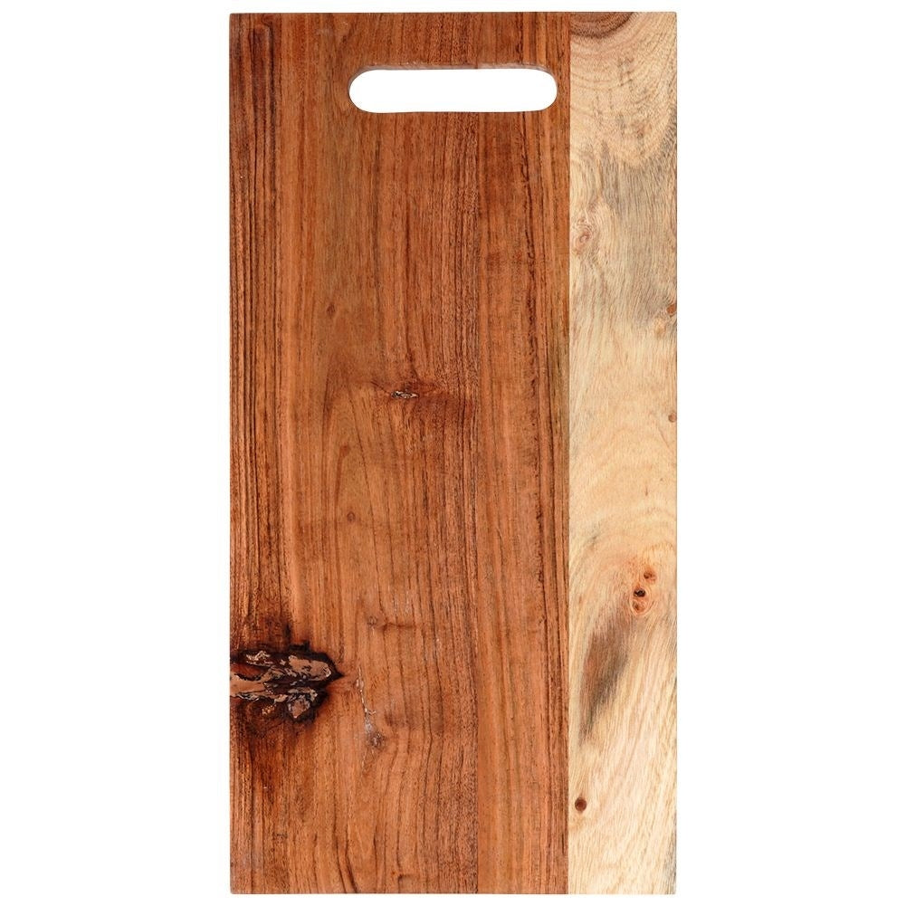 Unique cutting board in acacia wood with comfortable handle
