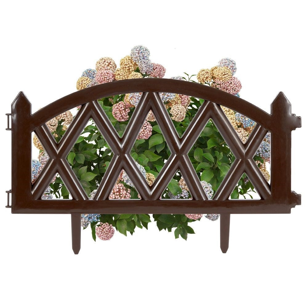 Unique decorative garden fence in high-quality brown color