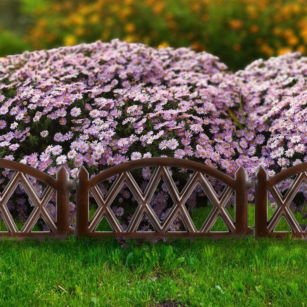Unique decorative garden fence in high-quality brown color