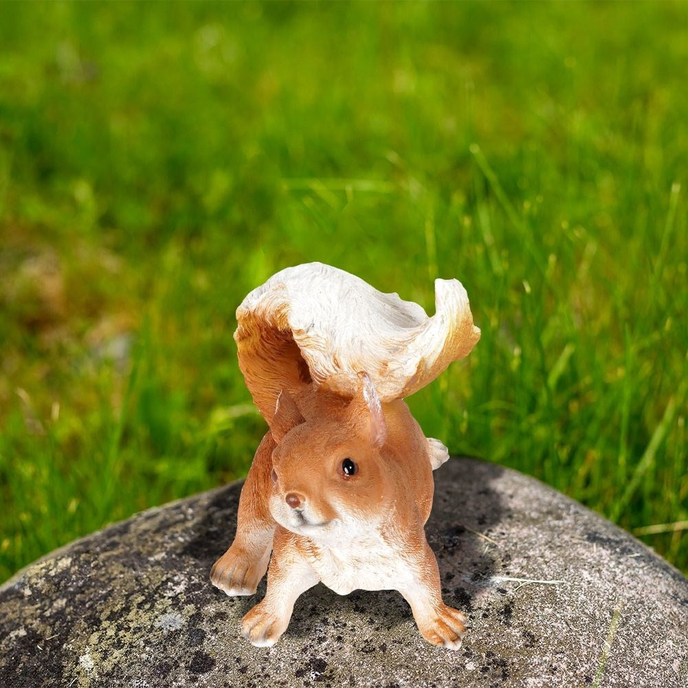Unique garden figure squirrel in synthetic stone