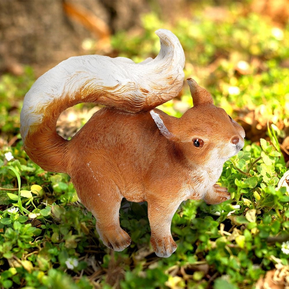 Unique garden figure squirrel in synthetic stone