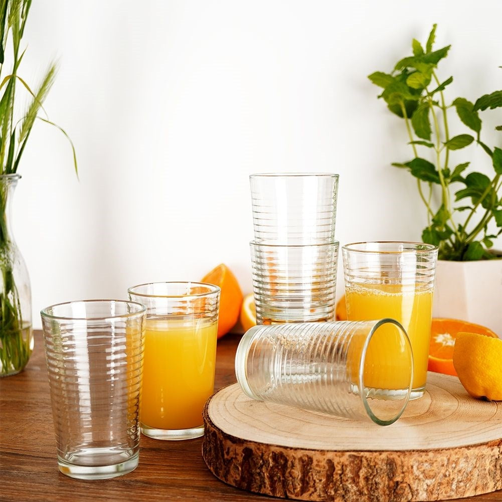 Unique glasses for water, lemonade, drinks and juice.