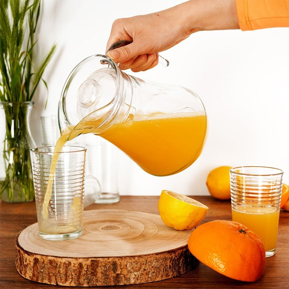 Unique glasses for water, lemonade, drinks and juice.