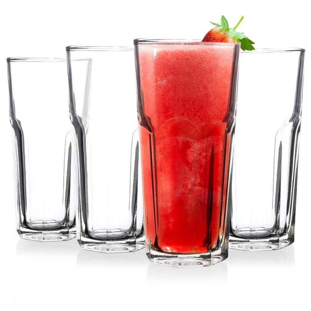 Unique glass set for drinks: Water, lemonade, drinks, juice