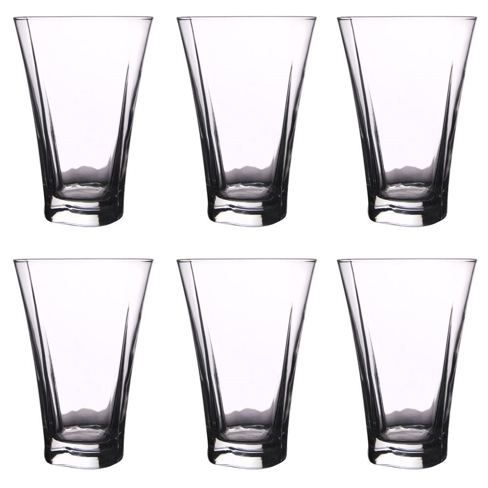 Unique glass set for water, lemonade, drinks and juice