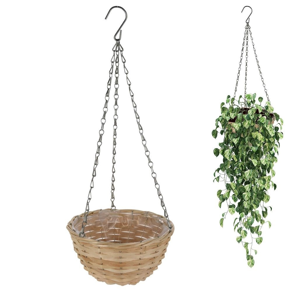 Unique hanging flower pot in boho style, braided from natural materials