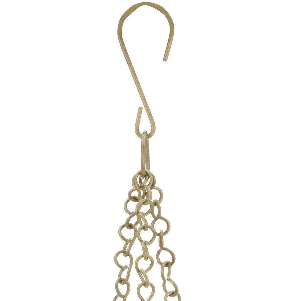 Unique hanging flower pot in gold tone, perfect for plants