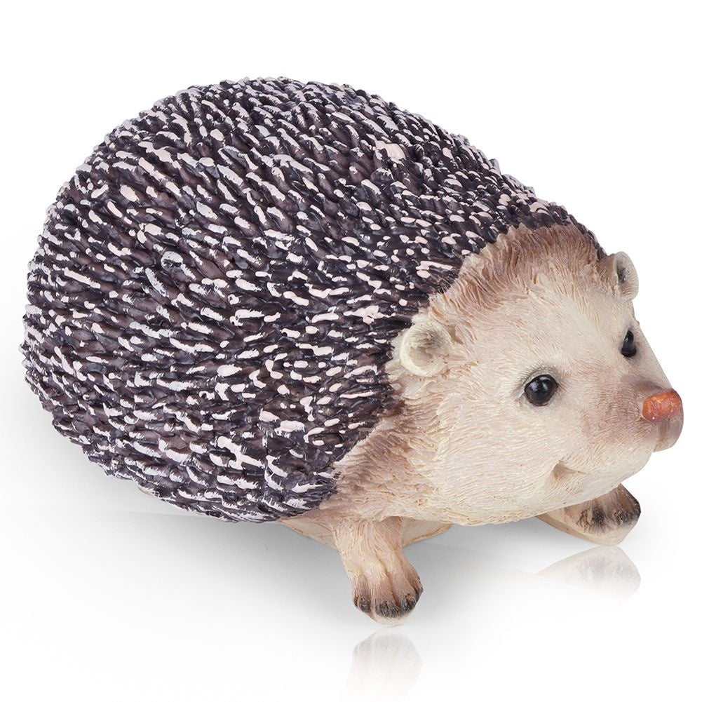 Unique hedgehog figure in synthetic stone for garden